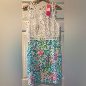 NWT Lilly Pulitzer Coral Bay Sharice Stretch Shift Dress Size 6 $268